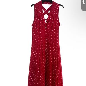 Sheri Martin Red Dress with White Polka Dots